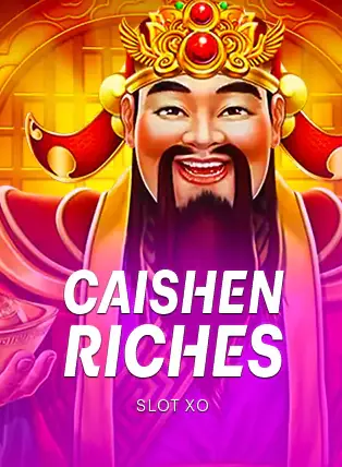 ปกเกม Caishen Riches รูปเทพเจ้าแห่งโชคลาภชุดแดงทองยิ้มแย้ม