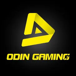 โลโก้ Odin Gaming ตัวอักษรสีเหลืองเด่นบนพื้นสีดำ