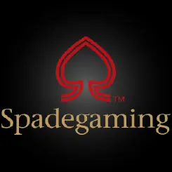 โลโก้ Spadegaming ข้อความสีทองจางเรียบหรูบนพื้นสีดำ