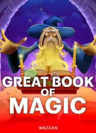 ปกเกม Great Book of Magic พ่อมดสวมหมวกแหลมถือคัมภีร์เวทมนตร์